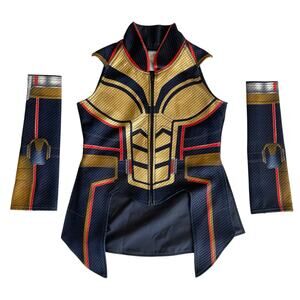 Disney Store Marvel Wasp Kids Costume Size 9/10 Blue Gold Vest Arm Sleeves